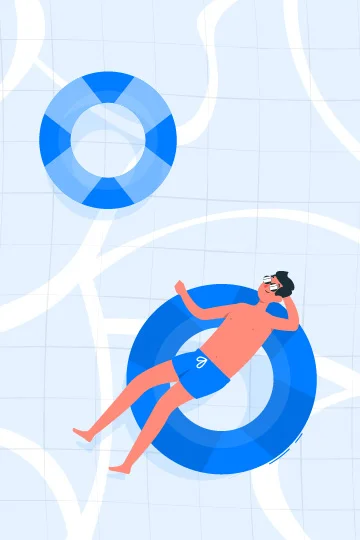 Illustration Of A Person Relaxing On A Pool Float